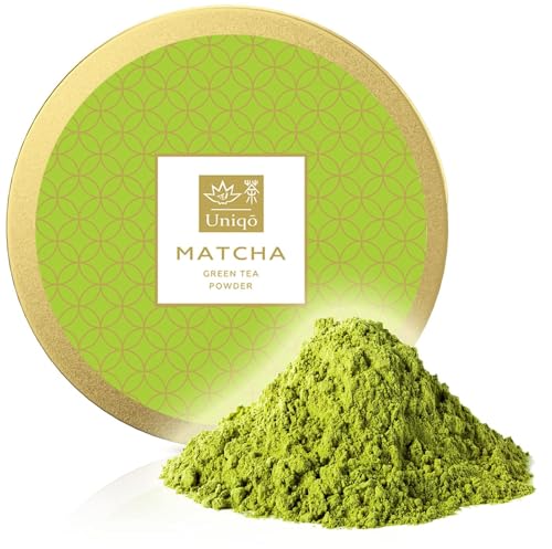 Matcha Pulver aus Grüntee, für Macha Latte, Eis, Bubble Tea oder Backen - Japanischer Matcha Tee 100% natürlich in wiederverschließbarer Dose von TEA Uniqō