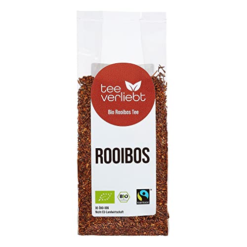 teeverliebt - Bio Rooibos Tee I loser Bio Rotbuschtee I Rotbuschtee lose nach Fairtrade Standard I Koffeinfreier Tee aus biologischem Anbau I leckerer Roiboostee 100 g von FRUTEG