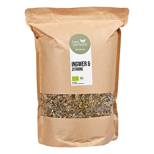 teeverliebt - Bio Grüntee Sencha Ingwer & Zitrone I loser Grüner Tee I Typisch Sencha mit wohltuendem Ingwer und fruchtiger Zitrone I Aus kontrolliert biologischem Anbau I 1 kg I 1000 g von teeverliebt