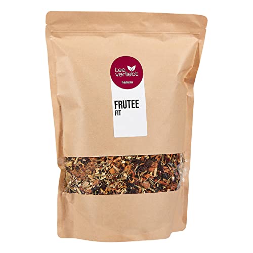 teeverliebt - Loser Früchtetee Frutee Fit 1000 g I Früchtetee lose I belebend-frische Tee-Mischung mit aus Apfel Hagebutte Hibiskus Orange und Zitrone I Früchtetee lose 1 kg von teeverliebt