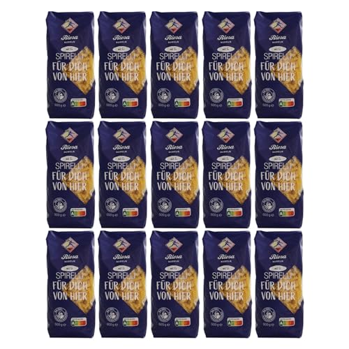 15er Pack Riesa Nudel Fitmacher Spiralen (15 x 500 g) Teigwaren, Spirelli, Riesa Nudeln, Pasta von Riesa