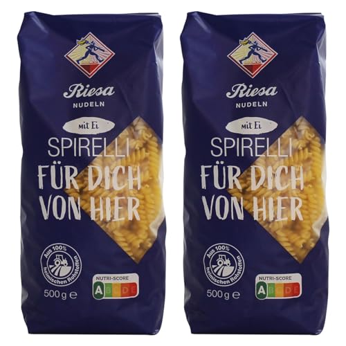 2er Pack Riesa Nudel Fitmacher Spiralen (2 x 500 g) Teigwaren, Spirelli, Riesa Nudeln, Pasta von Riesa