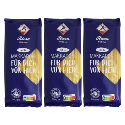 3er Pack Riesa Eiernudeln Makkaroni (3 x 500 g) von Teigwaren Riesa GmbH