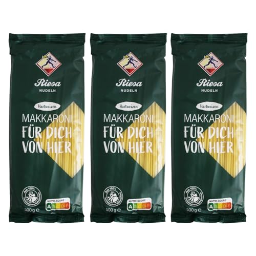 3er Pack Riesa Hartweizennudeln Makkaroni (3 x 500 g) von Riesa