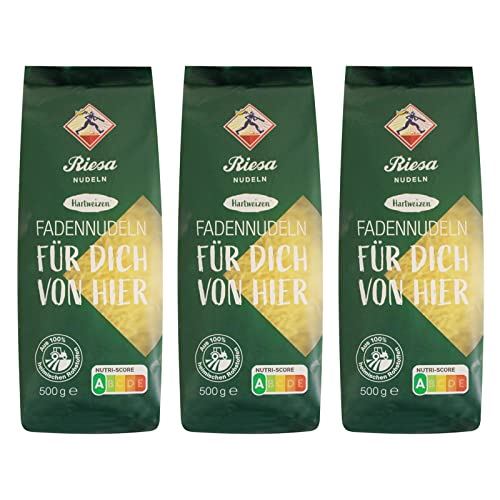 3er Pack Riesa Nudel Hartweizen Fadennudeln (3 x 500 g) von Riesa