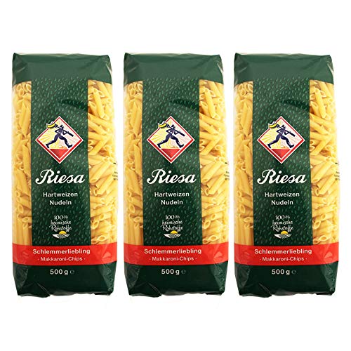 3er Pack Riesa Nudel Schlemmerliebling Makkaroni Chips (3 x 500 g) Teigwaren, Riesa Nudeln, Pasta von Teigwaren Riesa GmbH