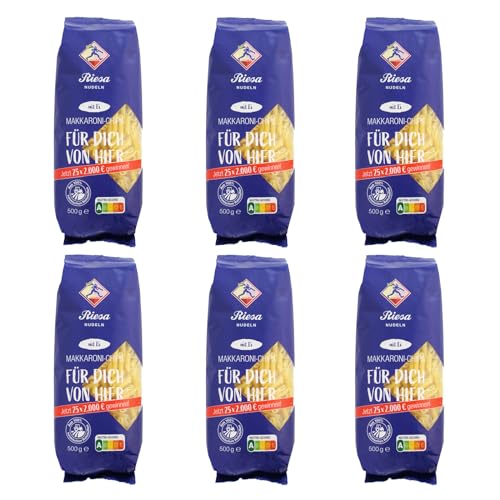 6er Pack Riesa Nudel Fitmacher Makkaroni Chips (6 x 500 g) Teigwaren, Riesa Nudeln, Pasta von Teigwaren Riesa GmbH