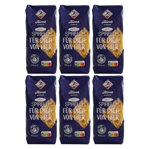 6er Pack Riesa Eiernudeln Spirelli (6 x 500 g) Teigwaren, Spiralen, Riesa Nudeln, Pasta von Teigwaren Riesa GmbH