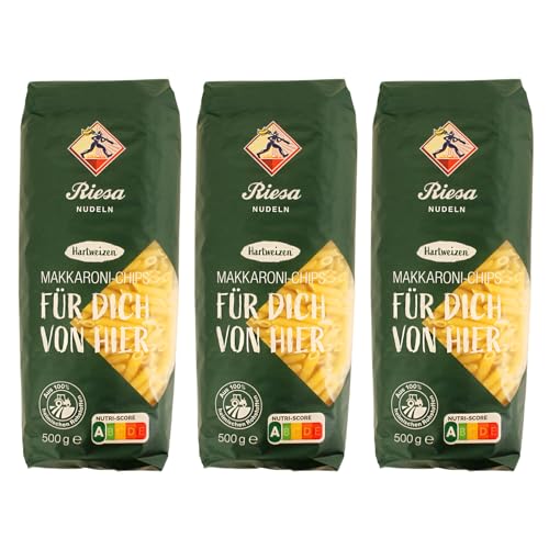 6er Pack Riesa Nudel Schlemmerliebling Makkaroni Chips (6 x 500 g) Teigwaren, Riesa Nudeln, Pasta von Riesa