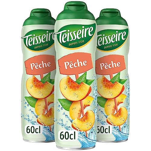 Teisseire Getränke-Sirup Peach/Pfirsich 600ml - Sirup der genauso schmeckt wie die Frucht (3er Pack) von Teisseire