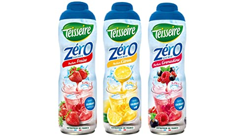 3 zuckerfreie Sirupe Erdbeere Zitrone Grenadine 3X0.6L von Teisseire