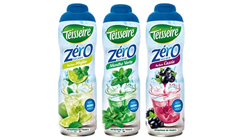 3 zuckerfreie Sirupe Mojito grüne Minze schwarze Johannisbeere 3X0.6L von Teisseire