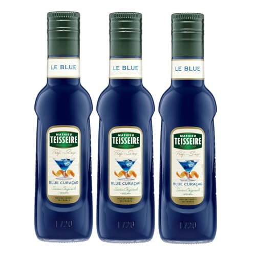 Mathieu Teisseire Getränke-Sirup Blue Curacao 0,25L - Cocktails (3er Pack) von Teisseire