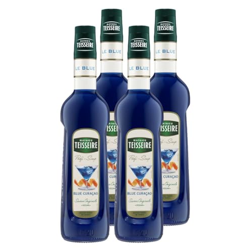 Mathieu Teisseire Getränke-Sirup Blue Curacao 0,7L - Cocktails (4er Pack) von Teisseire