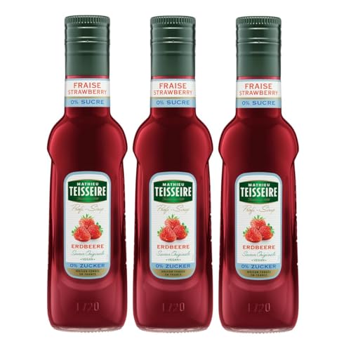 Mathieu Teisseire Getränke-Sirup Erdbeere 0% Zucker 0,25L - Cocktails (3er Pack) von Teisseire