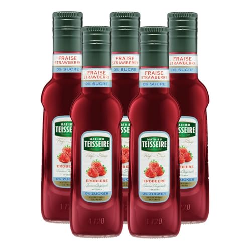 Mathieu Teisseire Getränke-Sirup Erdbeere 0% Zucker 0,25L - Cocktails (5er Pack) von Teisseire