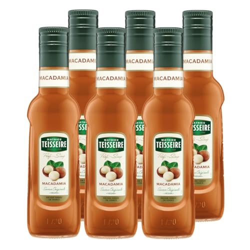 Mathieu Teisseire Getränke Sirup 250ml - Für Cocktails, Kaffee, Sorbets, Eis Smoothies uvm. mit und ohne Zucker zuckerfrei (6er Pack, Macadamia) von Mathieu Teisseire