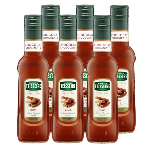 Mathieu Teisseire Getränke Sirup 250ml - Für Cocktails, Kaffee, Sorbets, Eis Smoothies uvm. mit und ohne Zucker zuckerfrei (6er Pack, Zimt) von Mathieu Teisseire