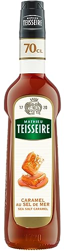 Mathieu Teisseire Karamellsirup mit Meersalz, für Getränke, heiße Schokolade, Milchshakes, Shakes, Shakes, Wodkas, Rums, Whiskey, Sahnelikör-Cocktails, 70 cl Flasche von Teisseire