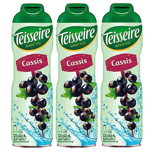 Teisseire Getränke-Sirup Cassis/Schwarze Johannisbeer 600ml - Sirup der genauso schmeckt wie die Frucht (3er Pack) von Teisseire