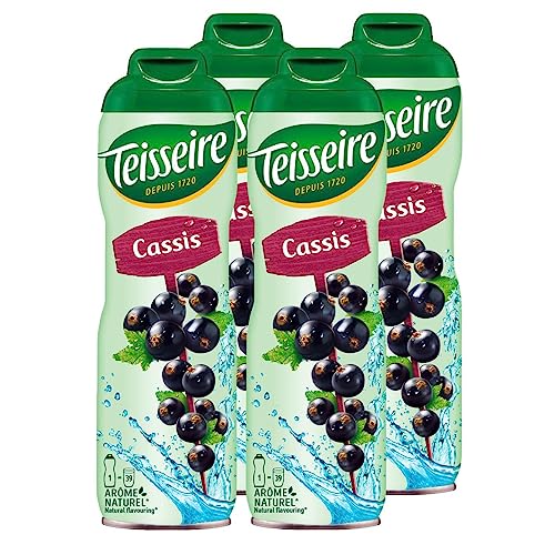 Teisseire Getränke-Sirup Cassis/Schwarze Johannisbeer 600ml - Sirup der genauso schmeckt wie die Frucht (4er Pack) von Teisseire