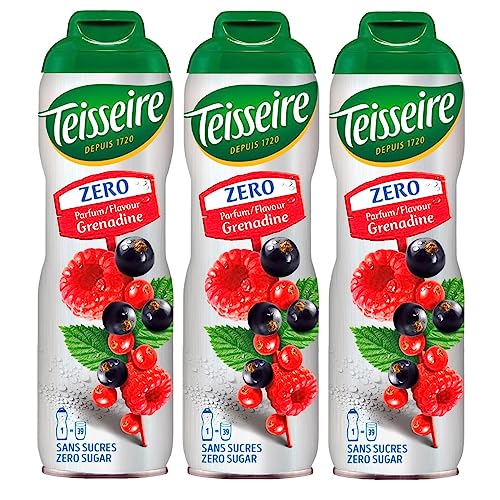 Teisseire Getränke-Sirup Grenadine 0% - 600ml - Sirup der genauso schmeckt wie die Frucht (3er Pack) von Teisseire