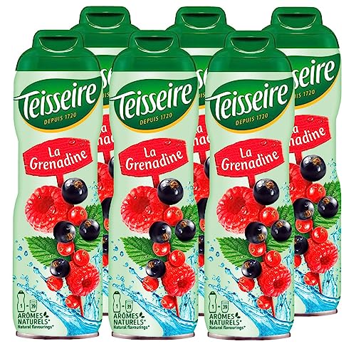 Teisseire Getränke-Sirup Grenadine 600ml - Sirup der genauso schmeckt wie die Frucht (6er Pack) von Teisseire