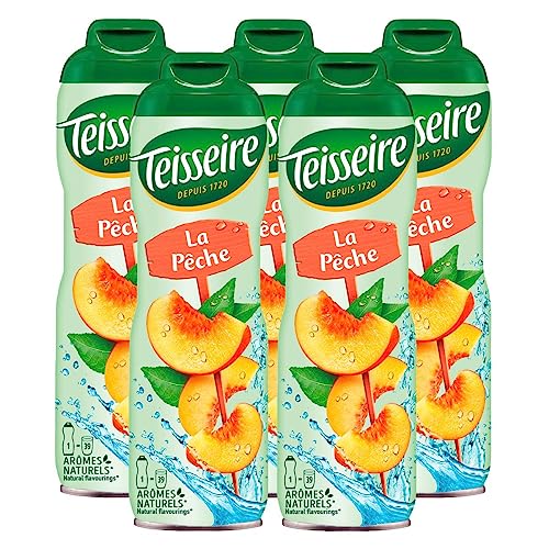 Teisseire Getränke-Sirup Peach/Pfirsich 600ml - Sirup der genauso schmeckt wie die Frucht (5er Pack) von Teisseire
