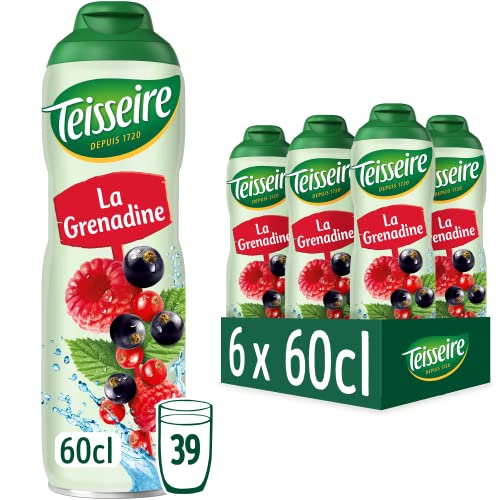 Teisseire Getränke-Sirup Grenadine 600ml - Sirup der genauso schmeckt wie die Frucht (6er Pack) von Teisseire