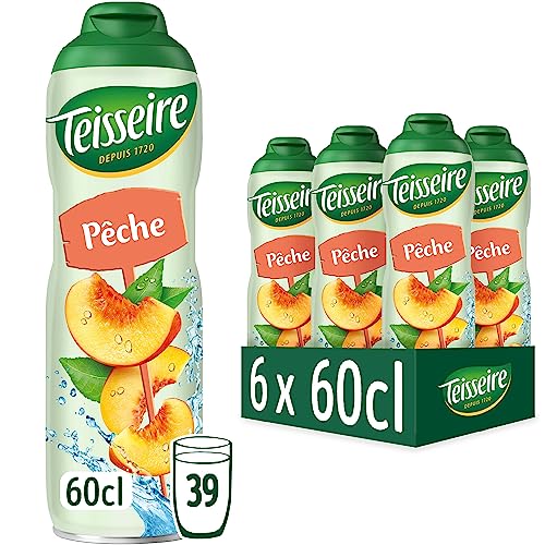 Teisseire Pfirsich (Pêche) für Erfrischungsgetränke, 6x600 ml von Teisseire