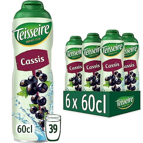 Teisseire Getränke-Sirup Cassis/Schwarze Johannisbeer 600ml - Sirup der genauso schmeckt wie die Frucht (6er Pack) von Teisseire