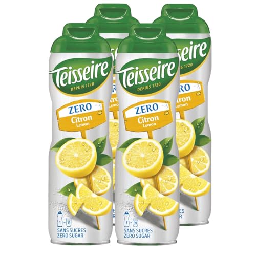Teisseire Sirup Lemon/Zitrone zero Zucker 600ml - Cocktails (4er Pack) von Teisseire