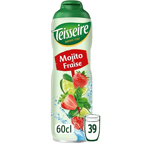 Teisseire Sirup Mojito Erdbeere für Cocktails und alkoholfreie Cocktails, Erfrischungsgetränke, natürliche Aromen, Flasche 60 cl von Teisseire