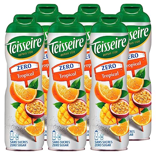 Teisseire Sirup Tropical zero Zucker 600ml - Cocktails, Milchshakes (6er Pack) von Teisseire