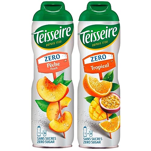 Teisseire Sirup Zero Pfirsich & Tropical je 600ml - Cocktails Milchshakes von Teisseire