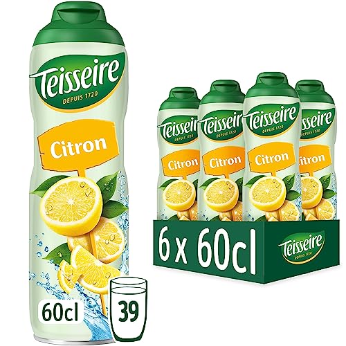 Teisseire Getränke-Sirup Lemon/Zitrone 600ml - Sirup der genauso schmeckt wie die Frucht (6er Pack) von Teisseire