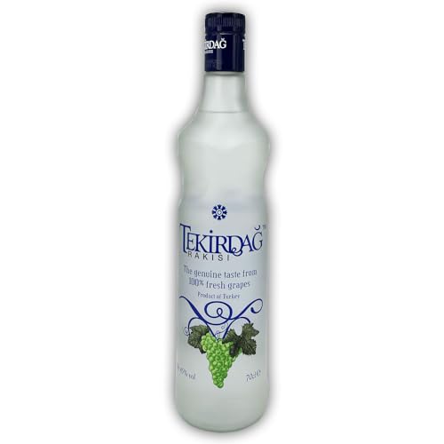 Tekirdag RAKISI IN KUPFERBLASEN DESTILLIERTER 100% IGER TRAUBEN-RAKI 1x0,7l Raki mit 45% vol. Hergestellt in der Türkei (Packung mit 6) von Tekirdag