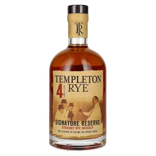 Templeton Rye 4 Year Roggenwhiskey 40%, Whisky mindestens 4 Jahre in American Oak Flame Charred Fässern gereift (1 x 0.7 l) von Templeton