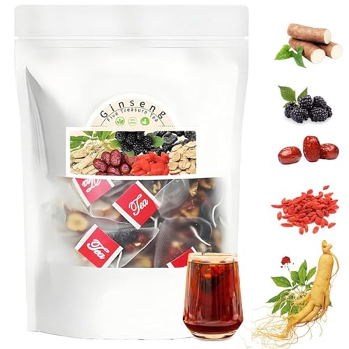 Kidney Tea Formula Ginseng Five Treasure, 20 Bags Ginseng Treasures Tea, Natural and Organic Ingredients (1Set) von Tencipeda