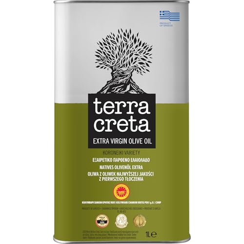 Terra Creta „traditional“ - Extra natives Olivenöl PDO (g.U. Kolymvari/Kreta) aus Koroneiki-Oliven, tradit. per Hand geerntet und mehrfach ausgezeichnet. (1 x 1 Liter Kanister) von Terra Creta