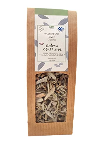 Griechische Bio-Kräuter, griechischer Salbei-Blätter vom Berg Pelion, Griechenland, GVO/Koffeinfrei, 25 g von Terra Greek