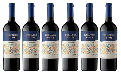 6x 0,75l - 2021er - Terra Noble Winery - Civis - Carménère - Valle de Colchagua W.O. - Chile - Rotwein trocken 6x 0,75l - 2021er - Terra Noble Winery - Civis - Carménère - Valle de Colchagua W.O. - Chile - Rotwein trocken von Terra Noble Winery