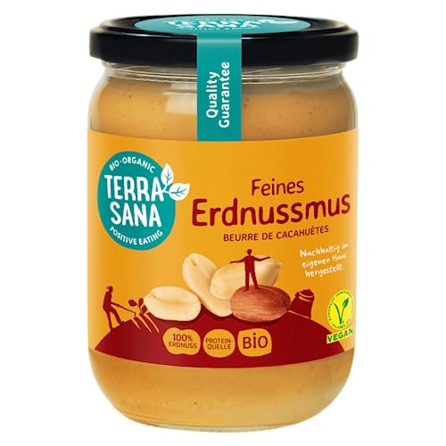 TerraSana Bio Erdnussmus fein: Die Reinheit der Natur in deiner Küche - (1 x 500 Glas) von Terrasana