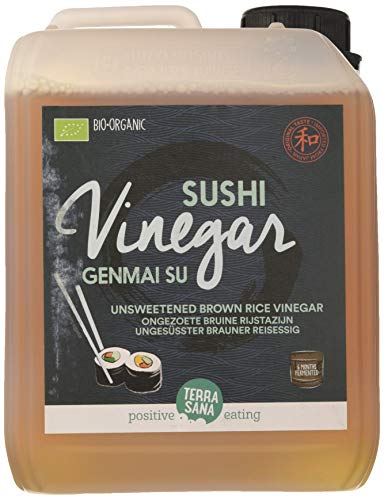 TerraSana Bio Genmai Su Reisessig: Dein Geheimnis für authentische japanische Gerichte - (1 x 2,5 Liter Kanister) ohne Zucker Zusatz - Für Sushi von Terrasana