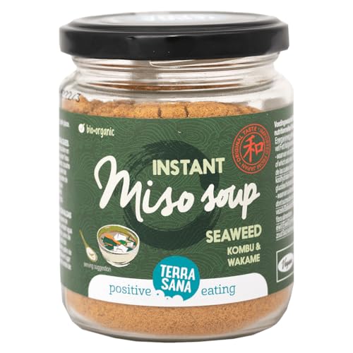 TerraSana Bio Instant Misosuppe Pulver Praktisch Vorportioniert, Schnell Zubereitet, (1 x 130g) japanisch asiatisch Ideal für Zwischendurch, Ohne Geschmacksverstärker von TerraSana