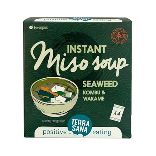 TerraSana Bio Instant Misosuppe Pulver Praktisch Vorportioniert, Schnell Zubereitet, japanisch asiatisch Ideal für Zwischendurch, Ohne Geschmacksverstärker von TerraSana