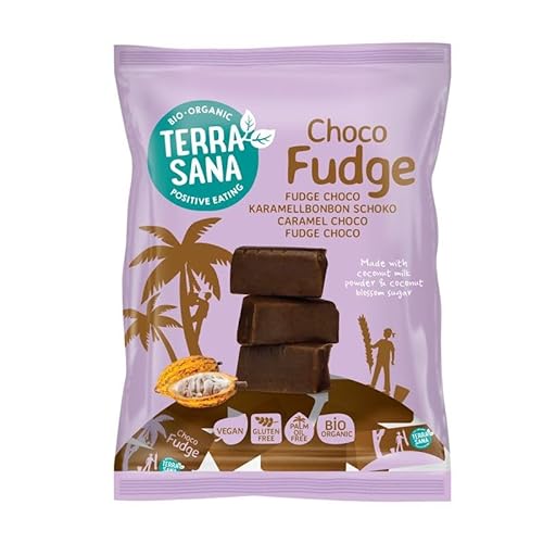 TerraSana Bio Karamellbonbon Schoko: Vegan, glutenfrei und bio-zertifiziert - Bio-Fudge mit Kakao und Kokosblütenzucker von TerraSana
