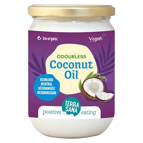 TerraSana Bio Kokosöl geruchlos: Vielseitiges Kokosöl zum Kochen, Backen und Frittieren (1 x 500ml Glas) von Terrasana