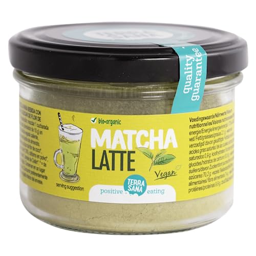 TerraSana Bio Matcha Latte Pulver: Gebrauchsfertige Mischung für eine herrlich schmeckende Matcha-Latte (1 x 120g Glas) Einfach zubereitet, vegan, glutenfrei und köstlich von Terrasana