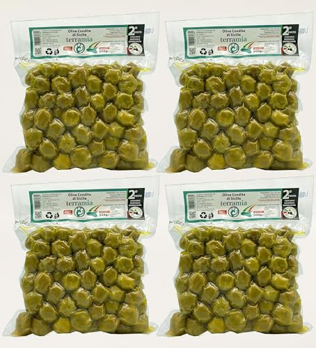 zerkleinerte sizilianische Oliven 4 Beutel à 500 Gramm von Terramia